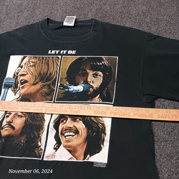 Y2K 2004 Beetles Shirt Let IT Be Crew Neck Vintage - Picture 5 of 8